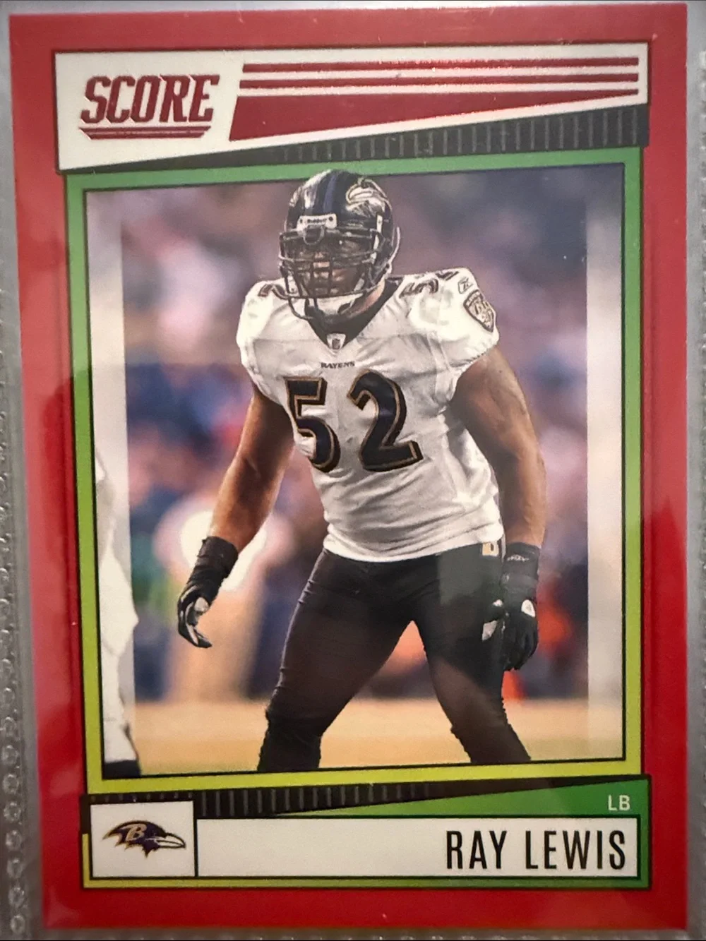Ray Lewis Football Trading Card - Red Border